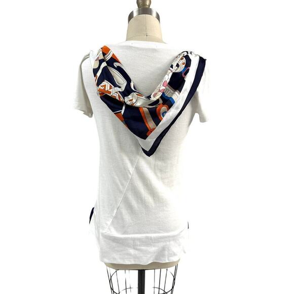 Casga Collection Cotton/Poly Pop Art Italy T-shirt Sz L Detachable Scarf - Picture 3 of 7